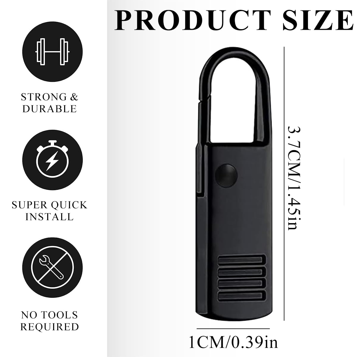 HASTHIP 10pcs Zipper Pulls Tabs Replacement, Detachable Metal Zipper Pull, Quick Release Black Zipper Puller Repair Kit for Jackets Jeans Boots Backpacks Suitcases Purses HASTHIP 10pcs Zipper Pulls Tabs Replacement, Detachable Metal Zipper Pull, Quick Release Black Zipper Puller Repair Kit for Jackets Jeans Boots Backpacks Suitcases Purses
